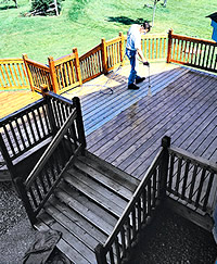 spraying a deck